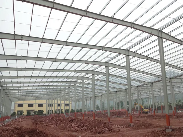 Hot-dip galvanized H-section steel structure warehouse frame